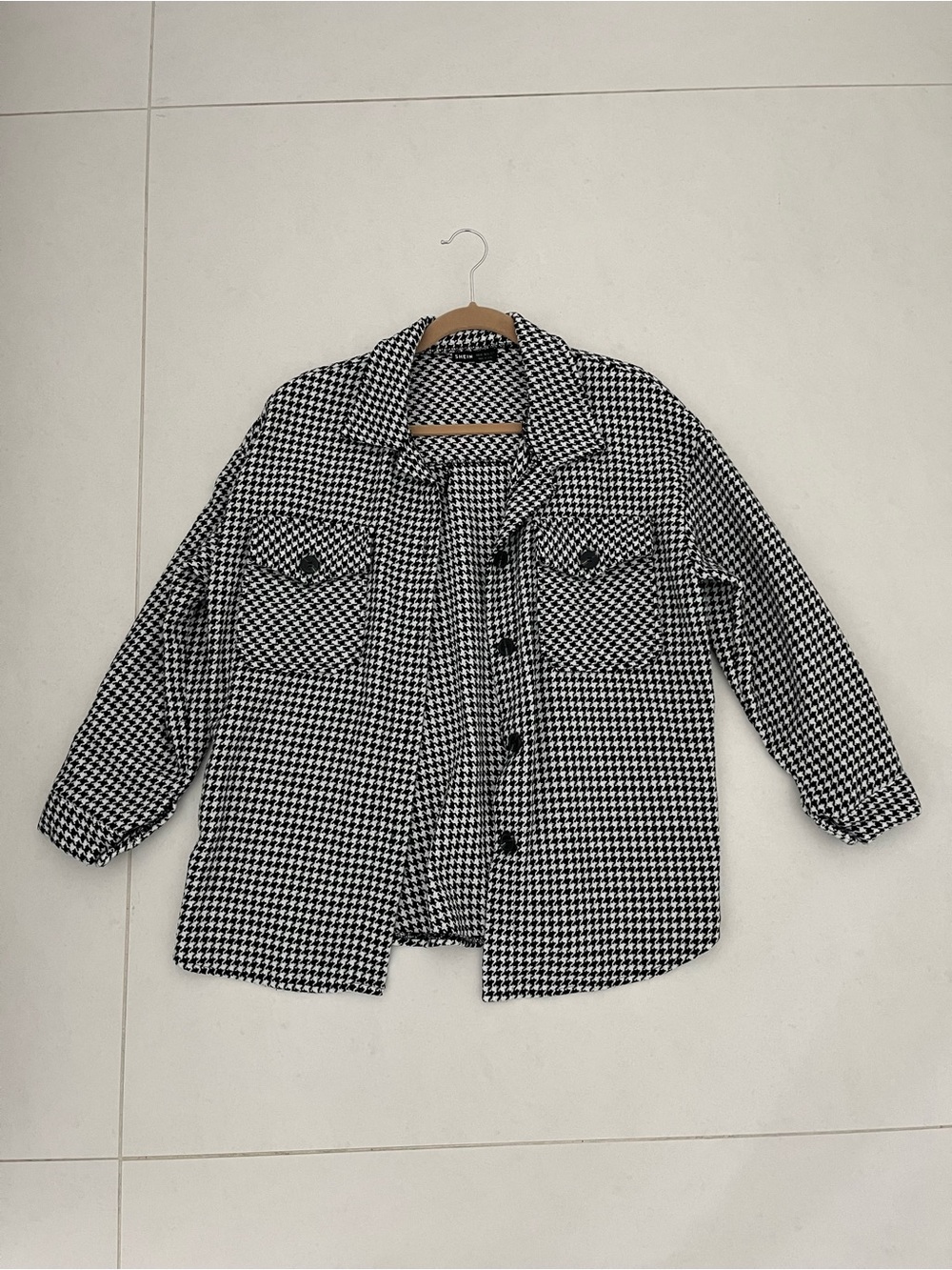 SHEIN Black & White Button Up